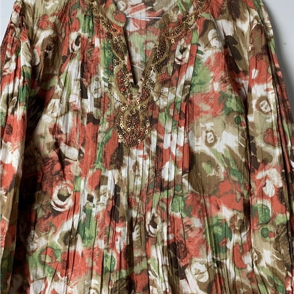 JM Collection Women’s Top Shirt Tunic 18W Wrinkle 3/4 Sleeve 100%Cotton - Picture 14 of 16